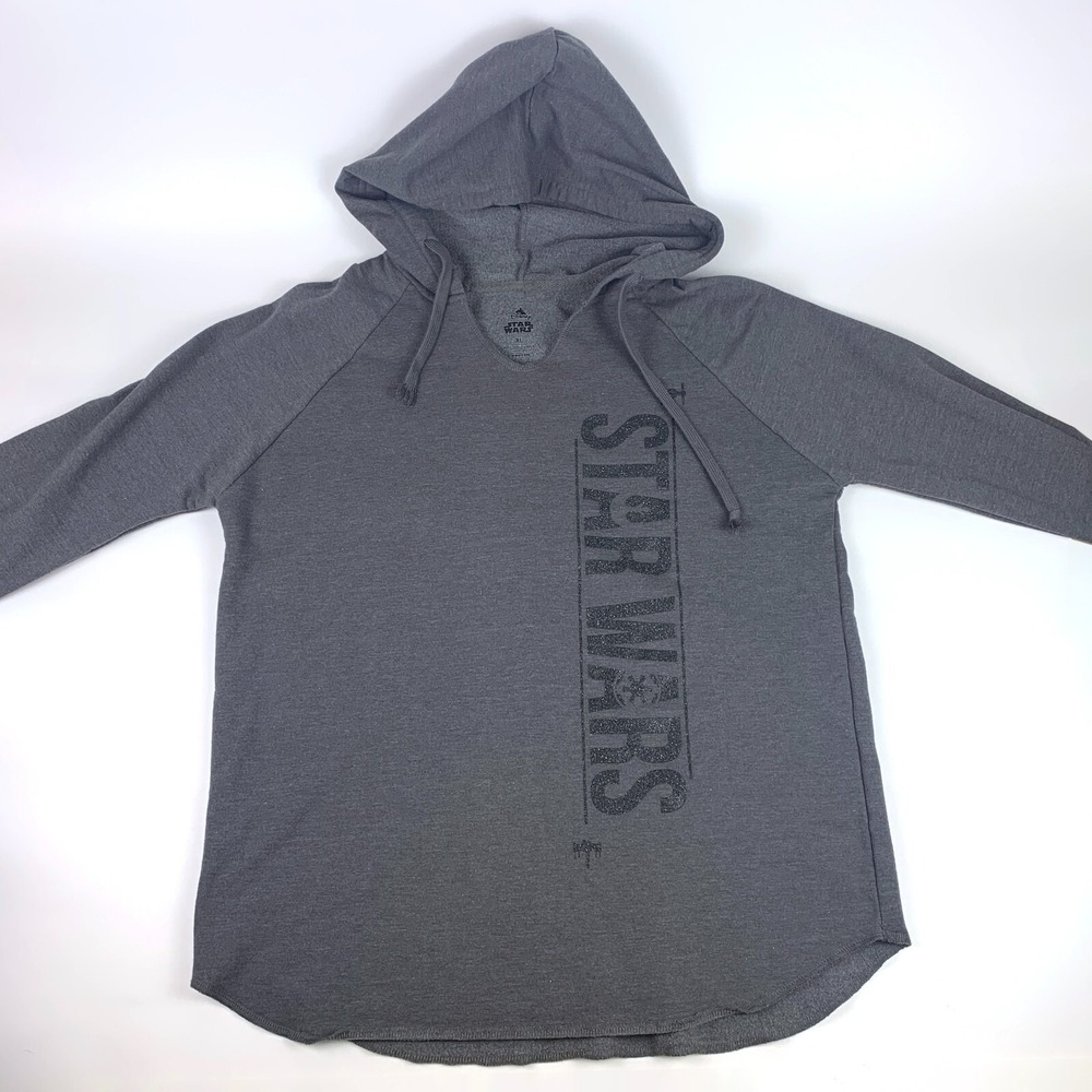 Disney Parks Star Wars Tunic Hoodie Womens Sz XL Gray w Black Glitter‎